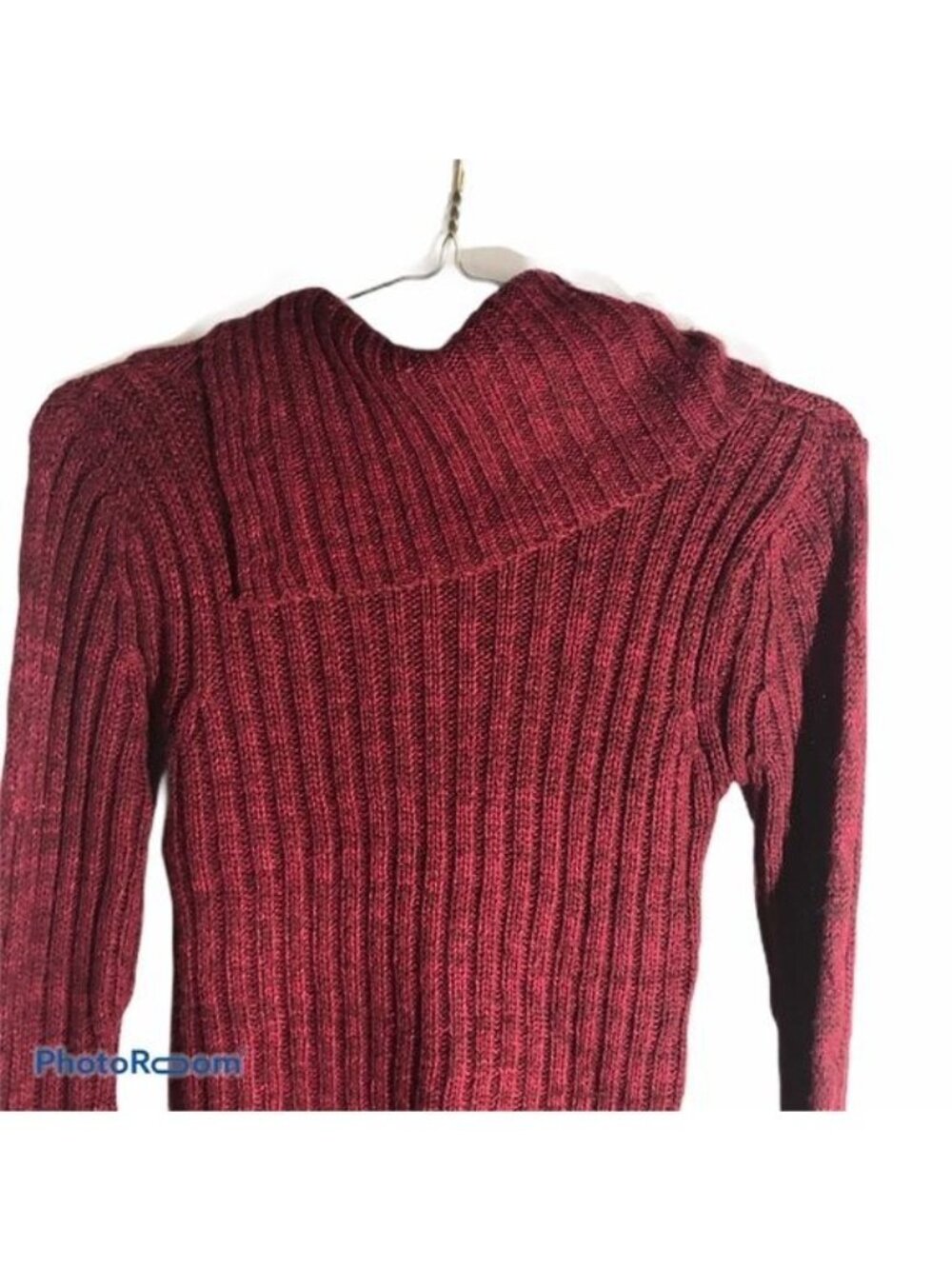 love change cowl neck purple pink knit sweater long sleeve knit button neck READ - Picture 6 of 7